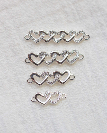 Interlocking Hearts with CZ Connector, CN16