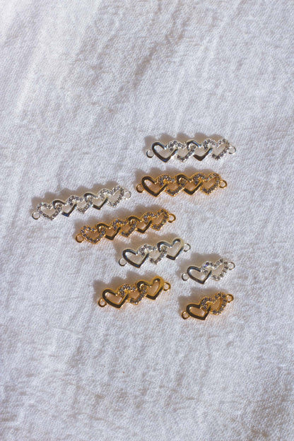 Interlocking Hearts with CZ Connector, CN16