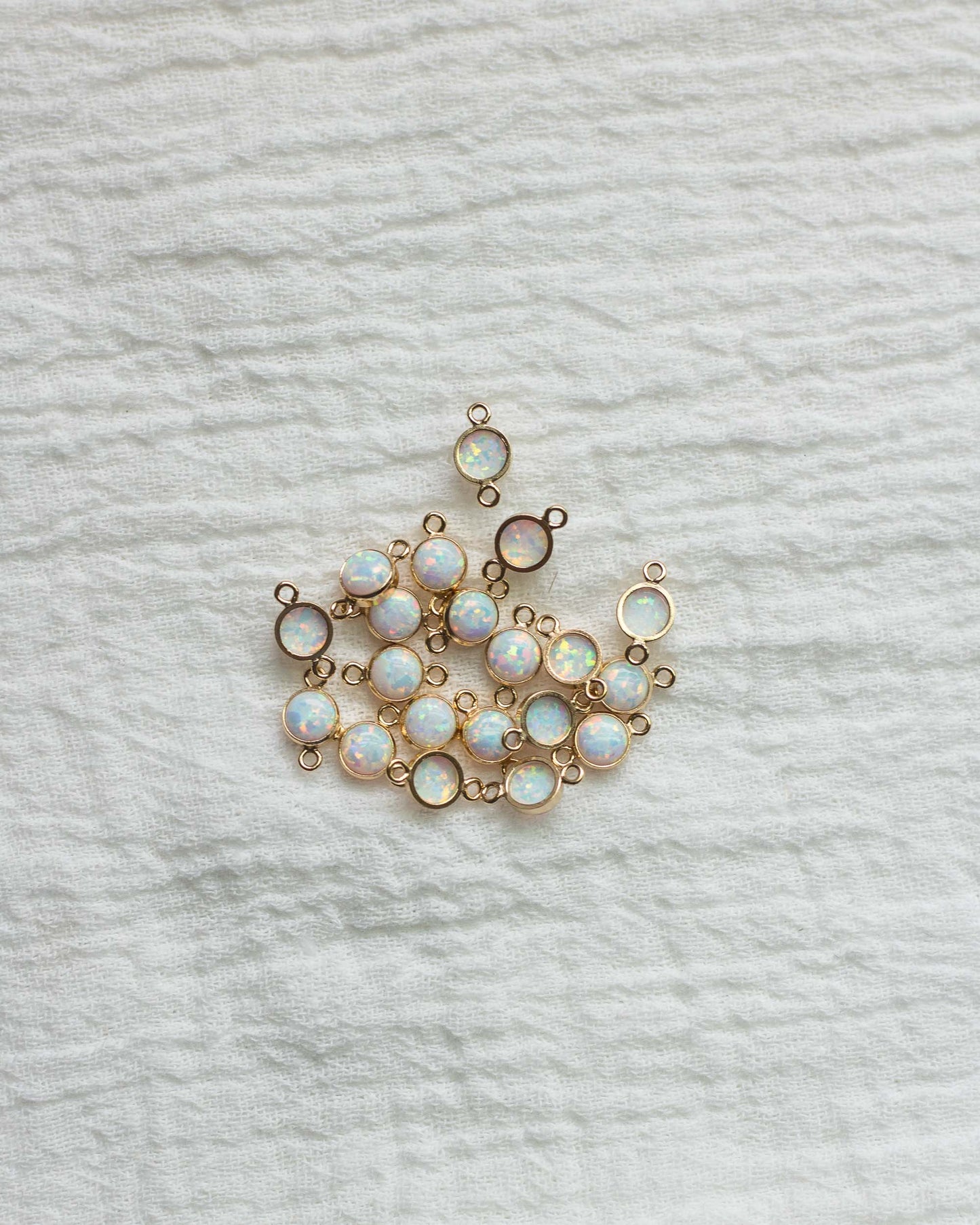 4mm Gold Filled Opal Connector, CN41