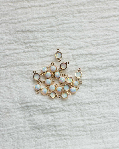 4mm Gold Filled Opal Connector, CN41