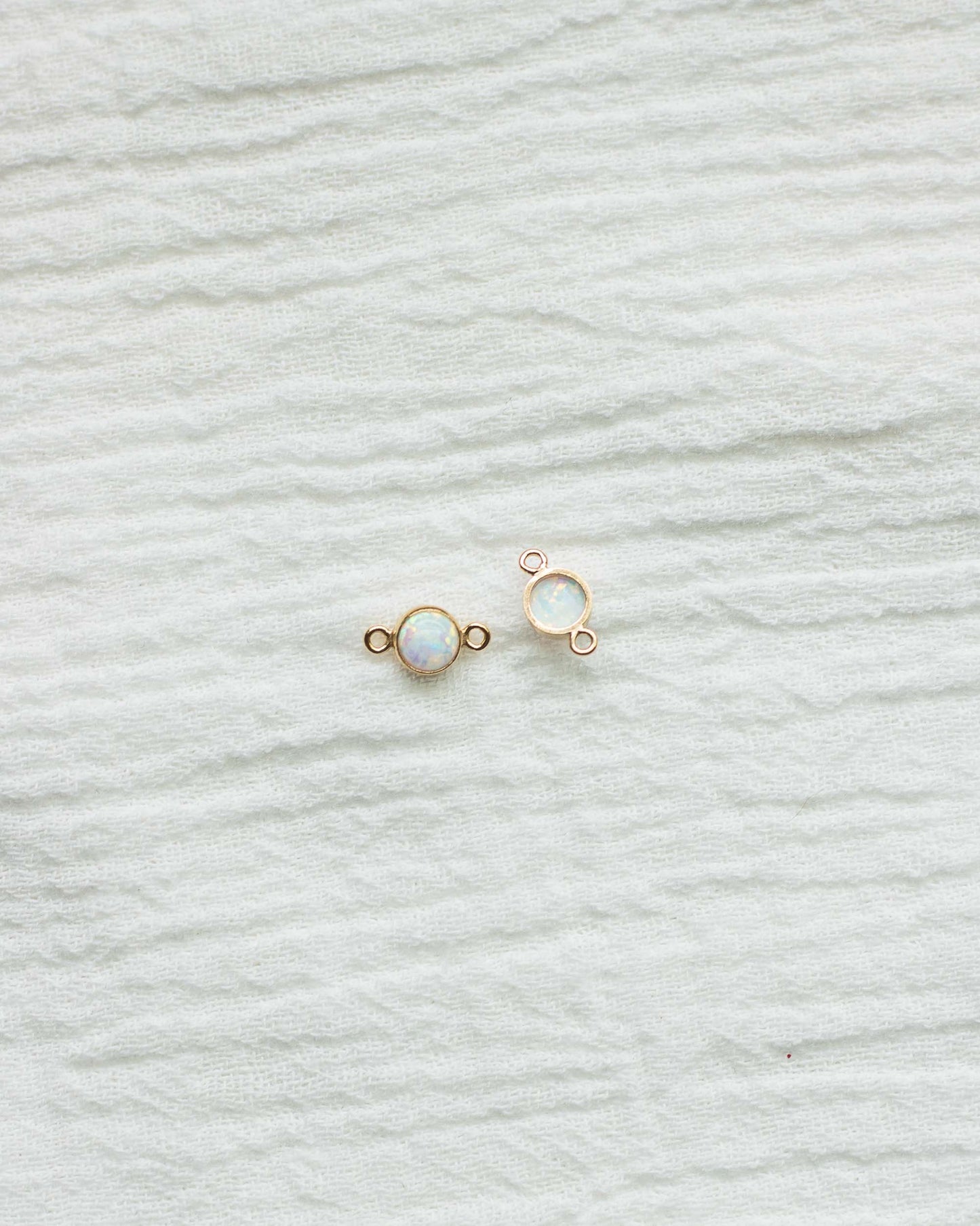 4mm Gold Filled Opal Connector, CN41