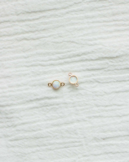 4mm Gold Filled Opal Connector, CN41