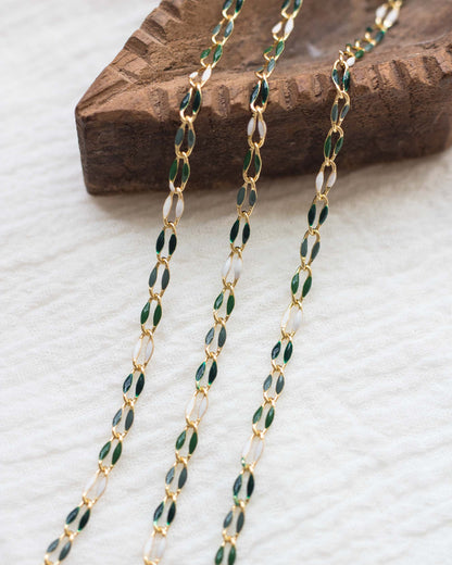Green Multi Color Enamel Chain, GP103
