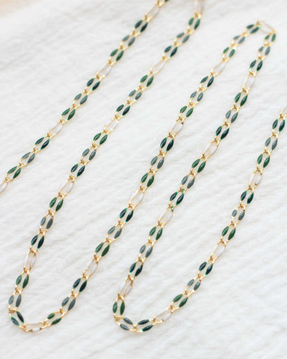 Green Multi Color Enamel Chain, GP103