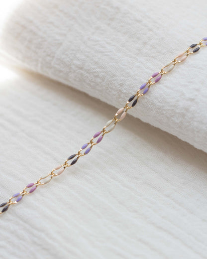 Lavender Multi Color Enamel Chain, GP102
