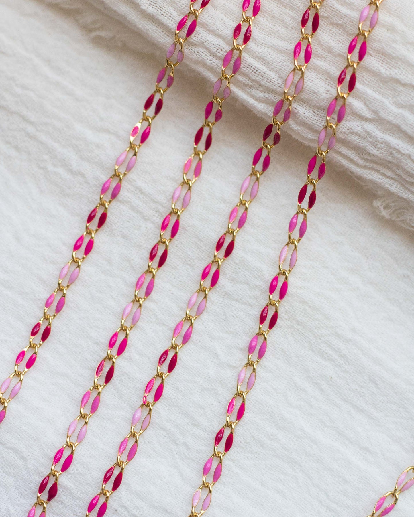 Pink Multi Color Enamel Chain, GP112