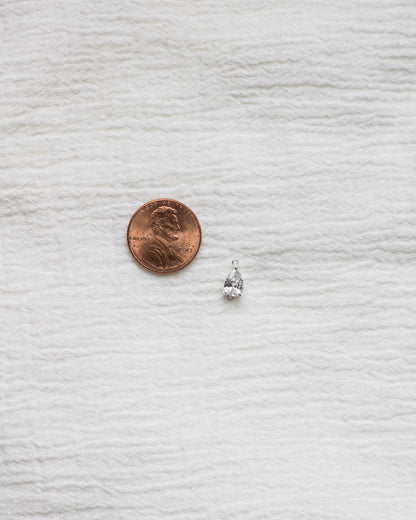 Teardrop Solitaire CZ Connector, CN78