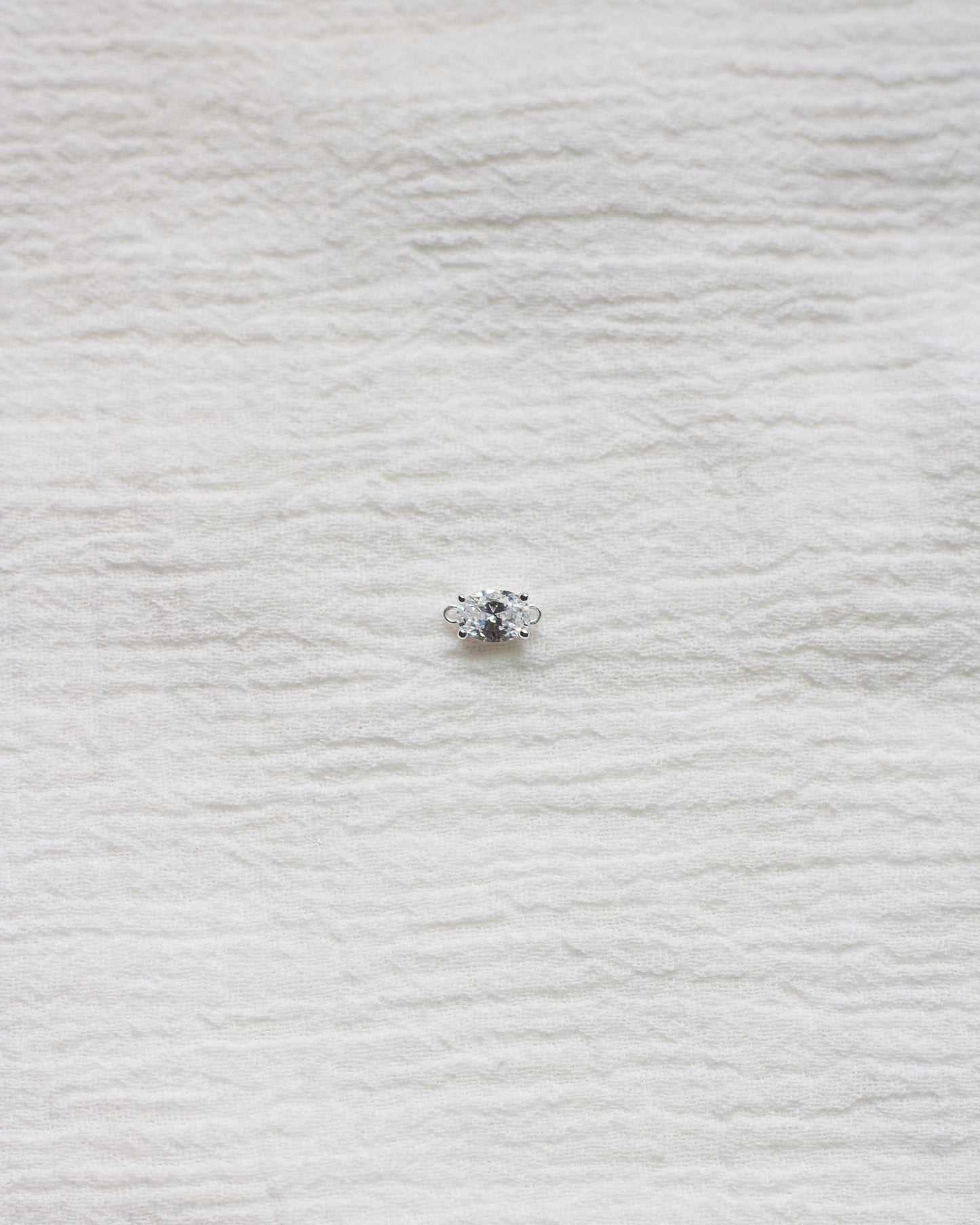 Oval Solitaire CZ Connector, CN79
