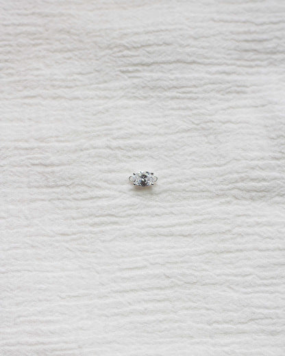 Oval Solitaire CZ Connector, CN79