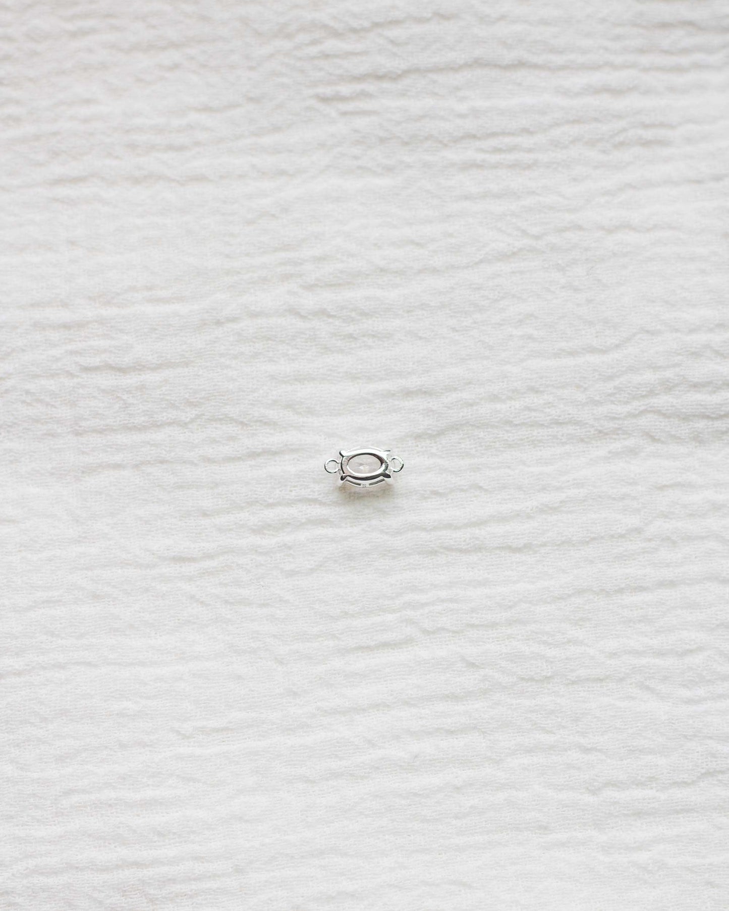 Oval Solitaire CZ Connector, CN79