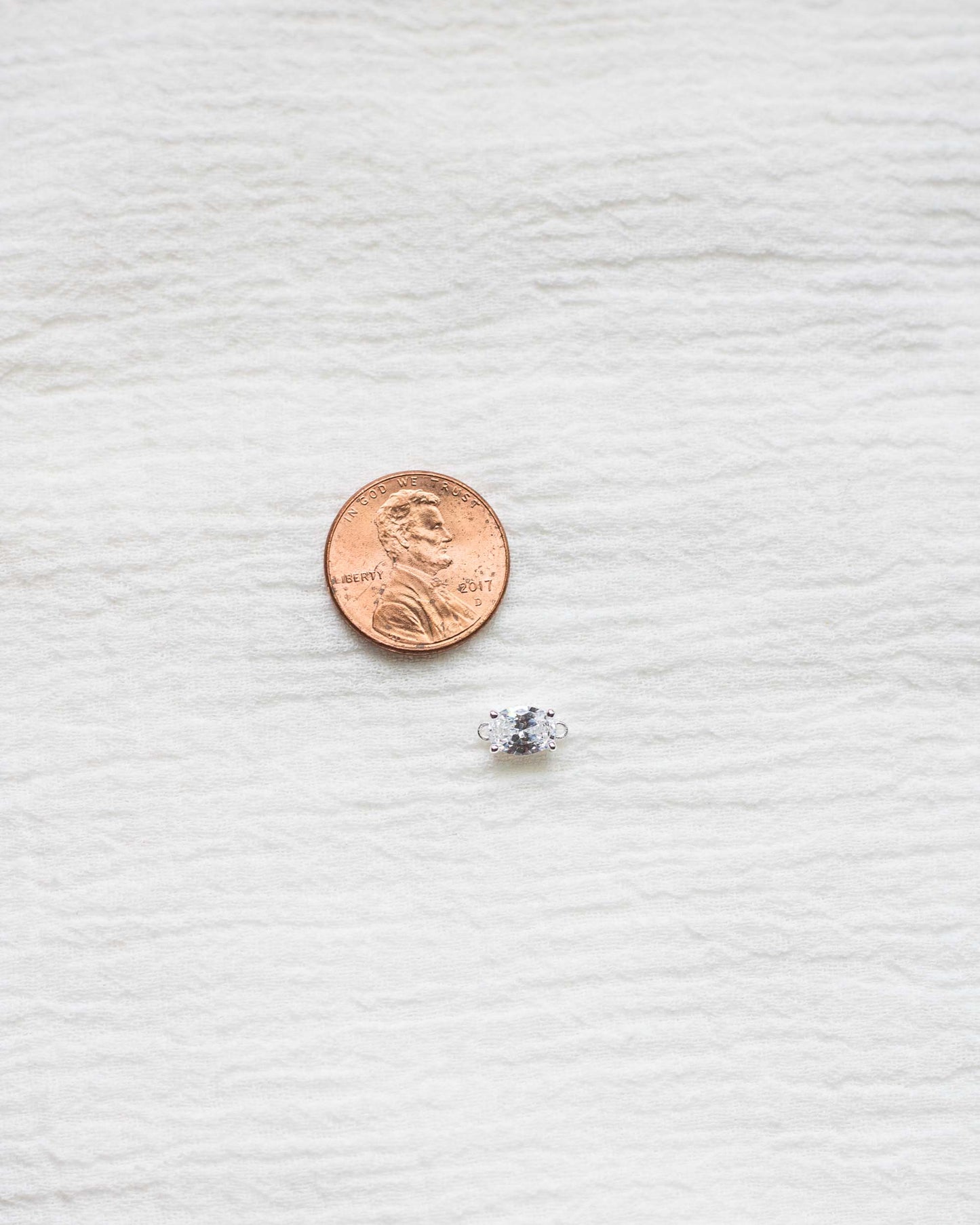 Oval Solitaire CZ Connector, CN79