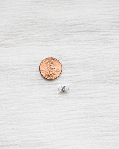 Oval Solitaire CZ Connector, CN79
