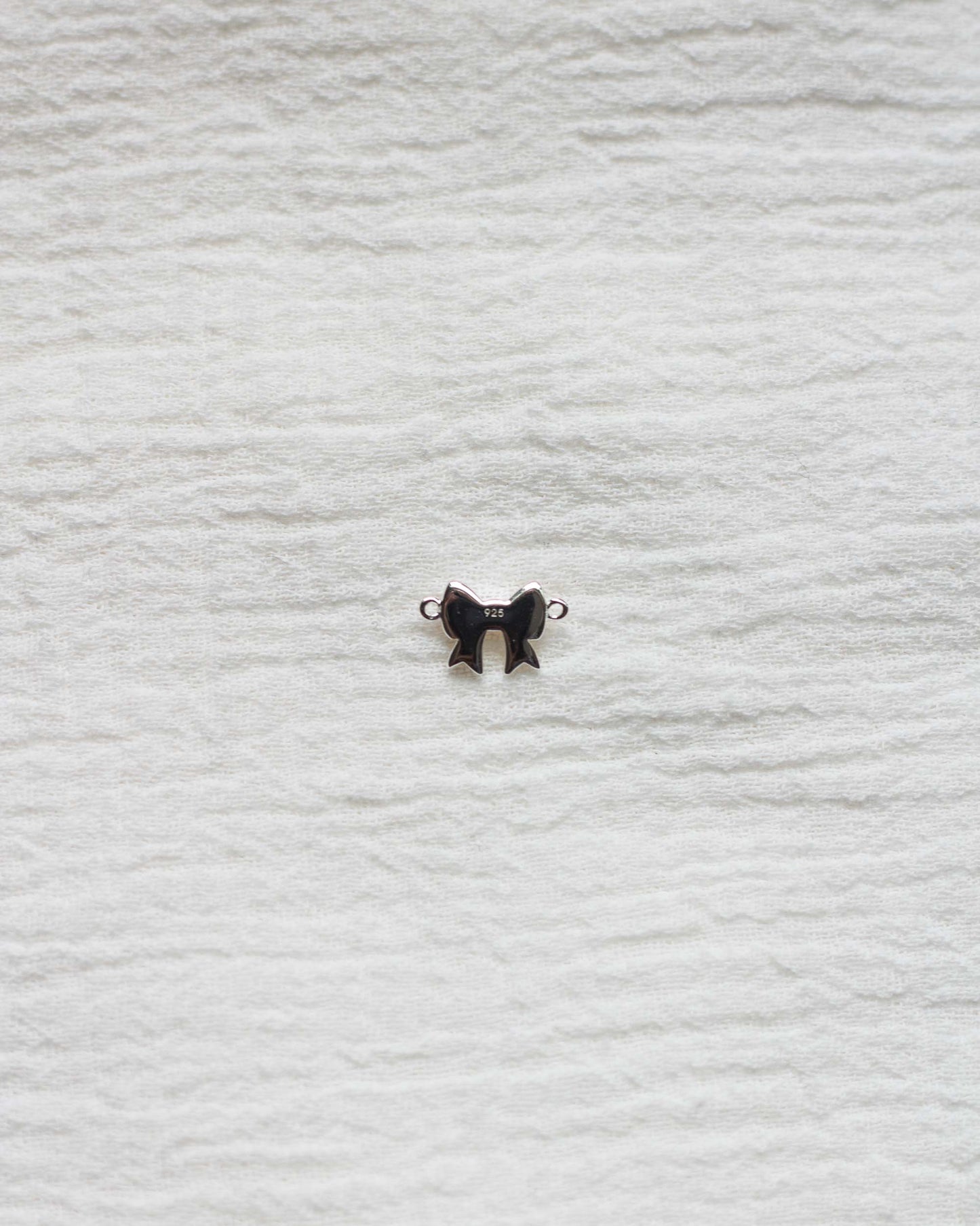 Blush Pink Enamel Bow Connector, CN82