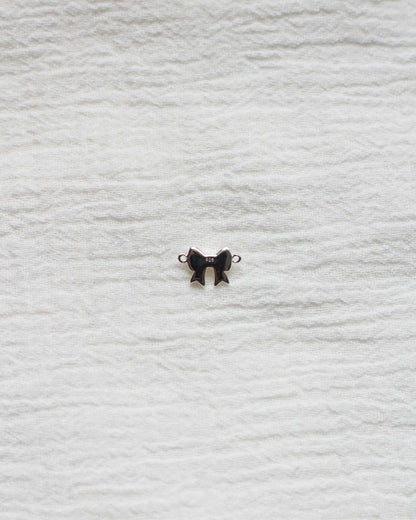 Blush Pink Enamel Bow Connector, CN82