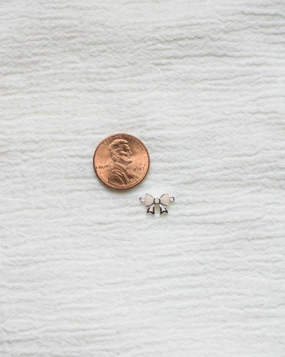 Blush Pink Enamel Bow Connector, CN82