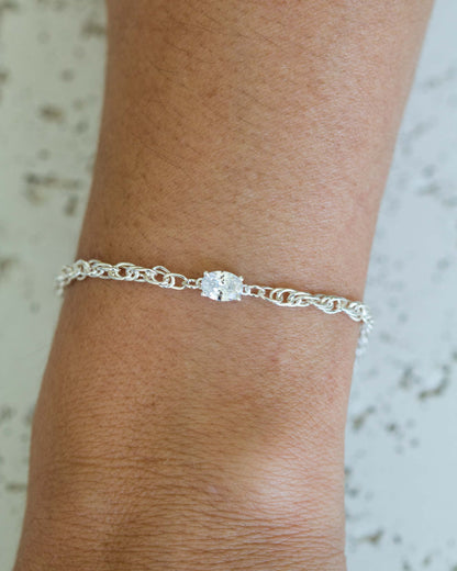 Oval Solitaire CZ Connector, CN79