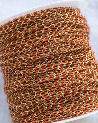 Burnt Orange Enamel Chain, GP125