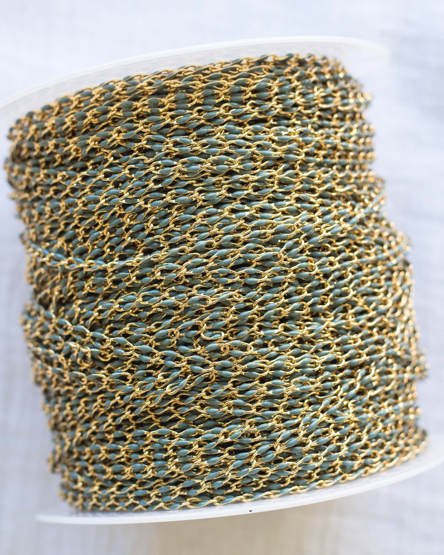 Sage Green Enamel Chain, GP120