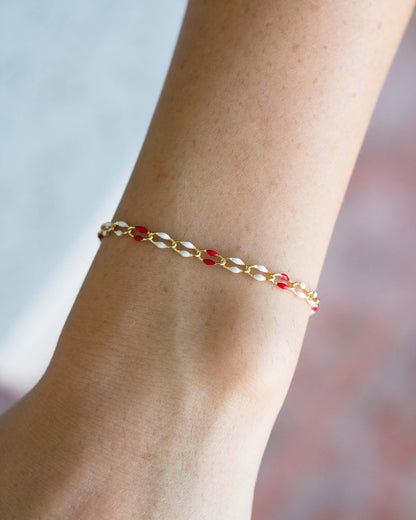 Red and White Enamel Chain, GP135