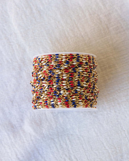 Red, White, and Blue Enamel Chain, GP132