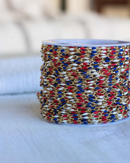 Red, White, and Blue Enamel Chain, GP132