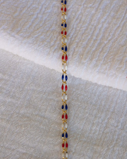 Red, White, and Blue Enamel Chain, GP132