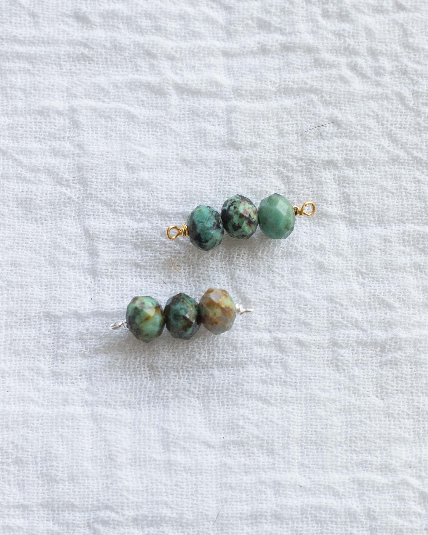 Triple Turquoise Bead Connector, CN96