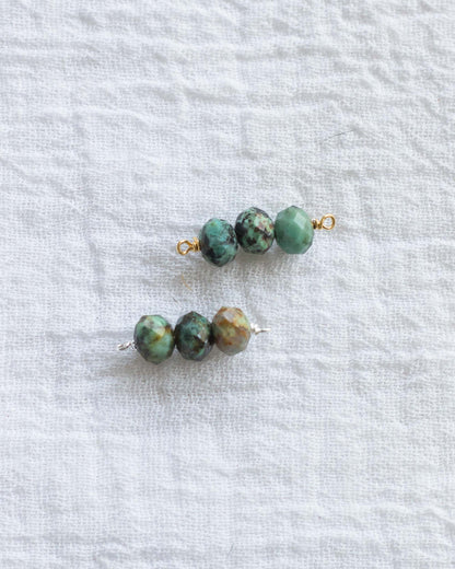 Triple Turquoise Bead Connector, CN96