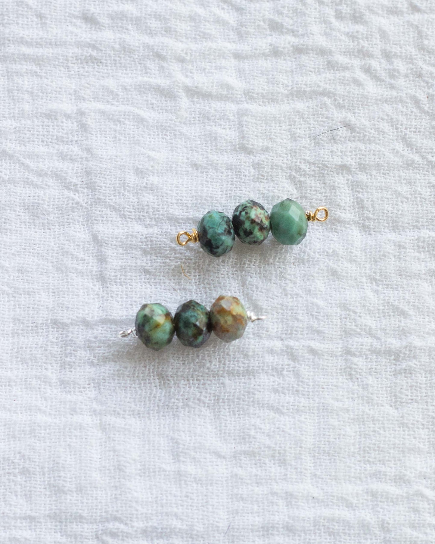 Triple Turquoise Bead Connector, CN96