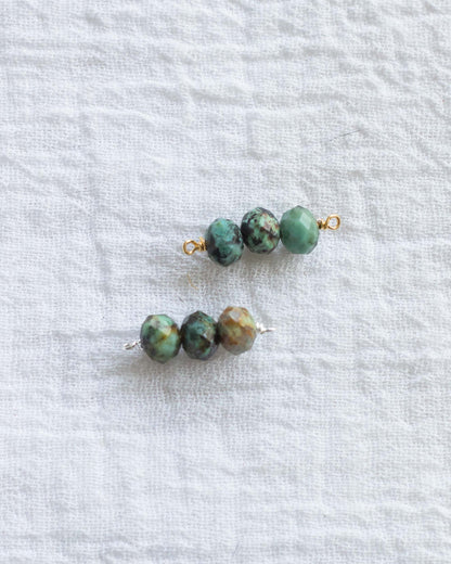 Triple Turquoise Bead Connector, CN96