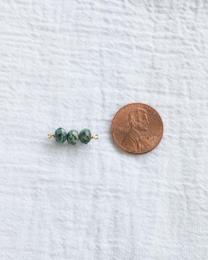 Triple Turquoise Bead Connector, CN96