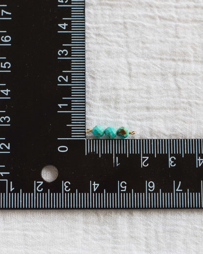 Turquoise Triple Bead Facet Cut Connector, CN98