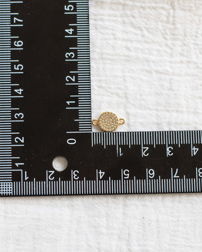 White CZ Pave Disc Connector, CN100