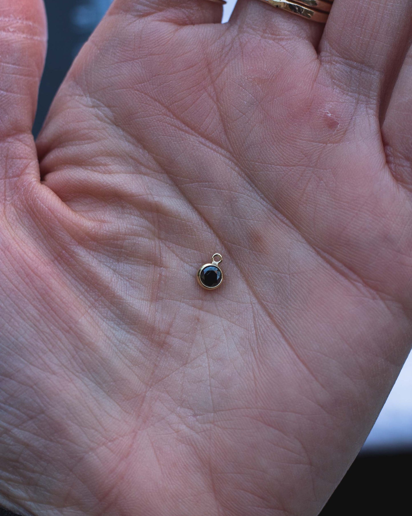 4mm Black CZ Charm, CH79