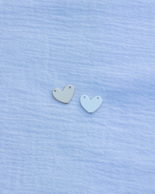 11x13mm Heart Blank with Two Upper Holes, B27