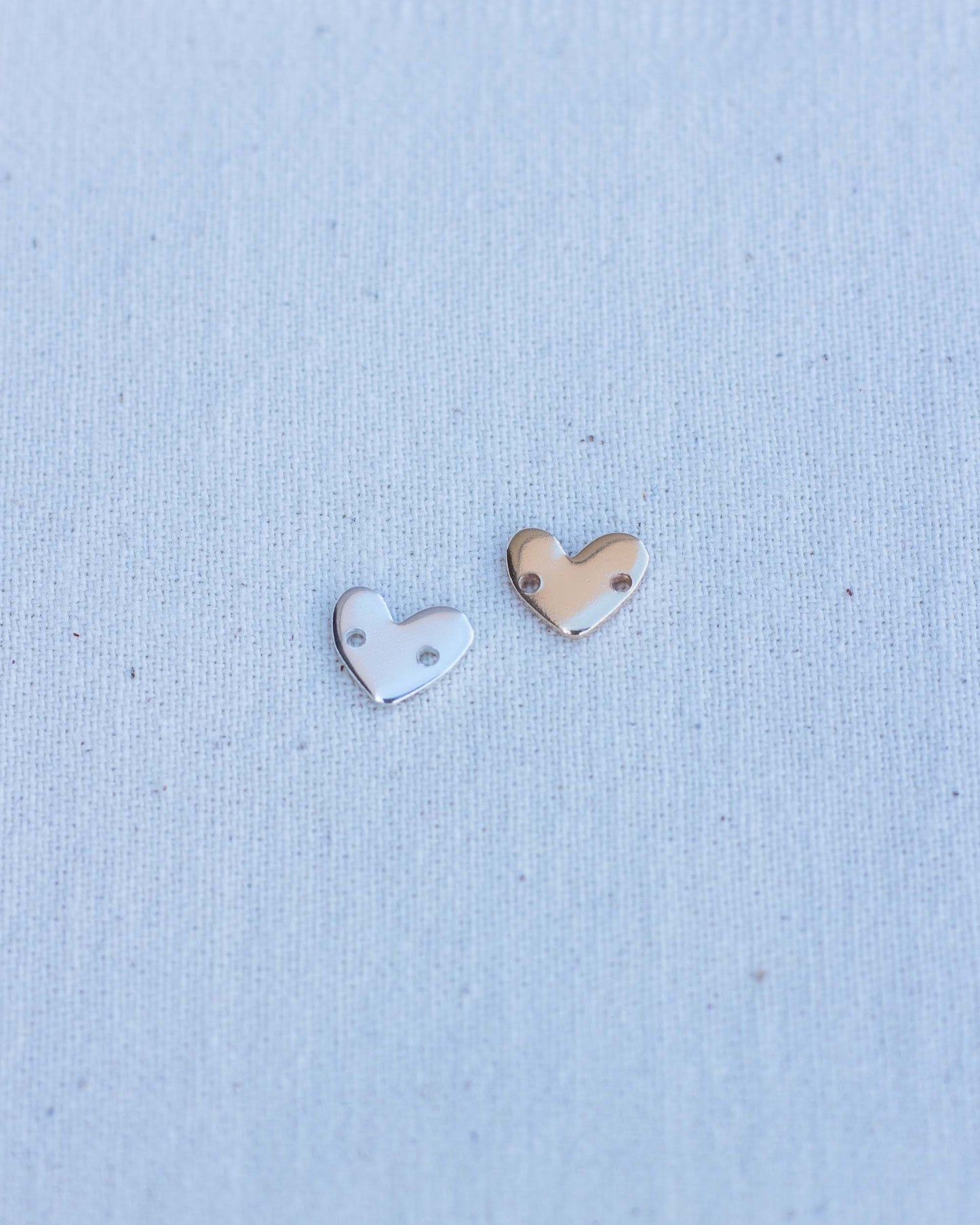8x9mm Heart Blank with Two Middle Holes, B32