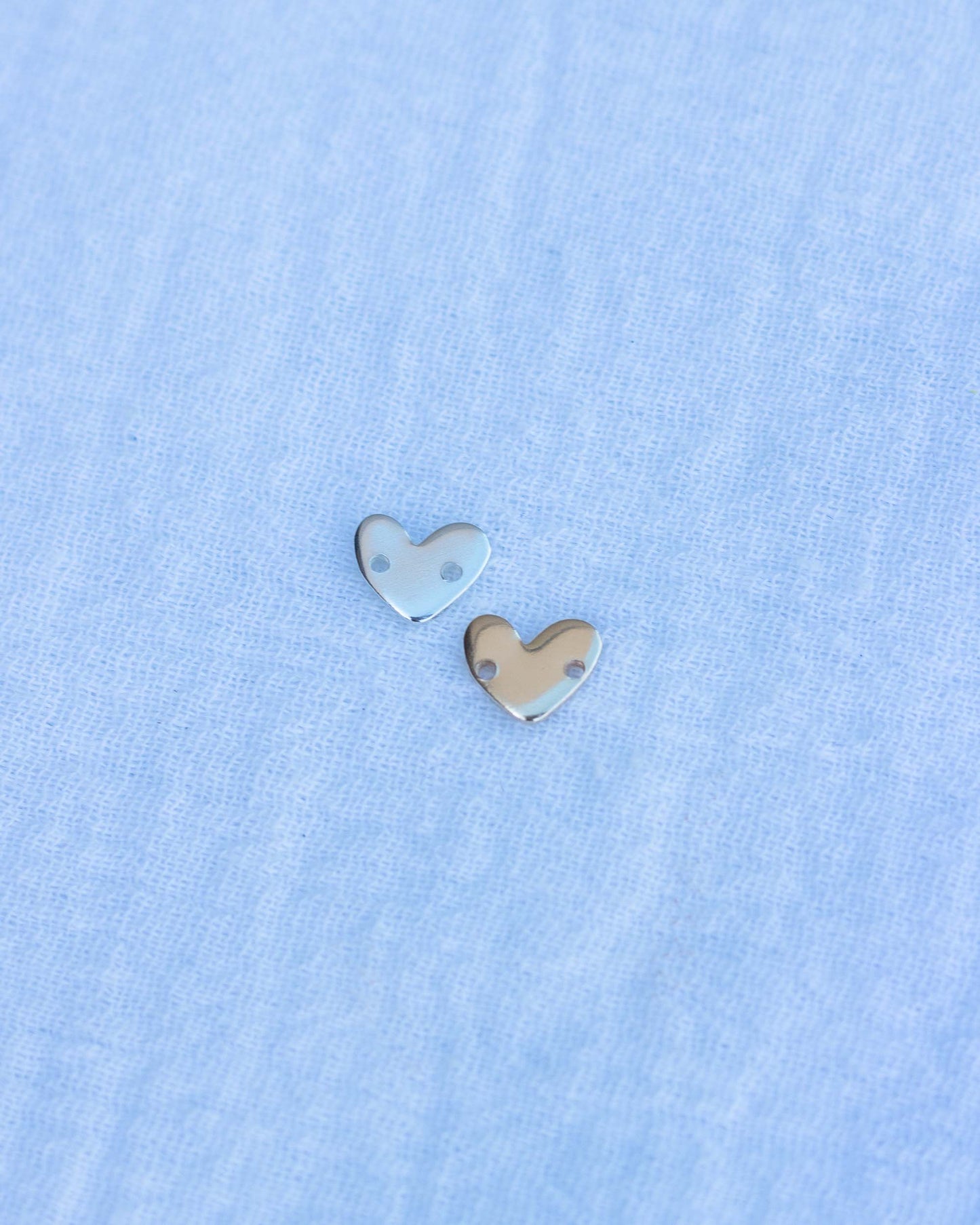 8x9mm Heart Blank with Two Middle Holes, B32
