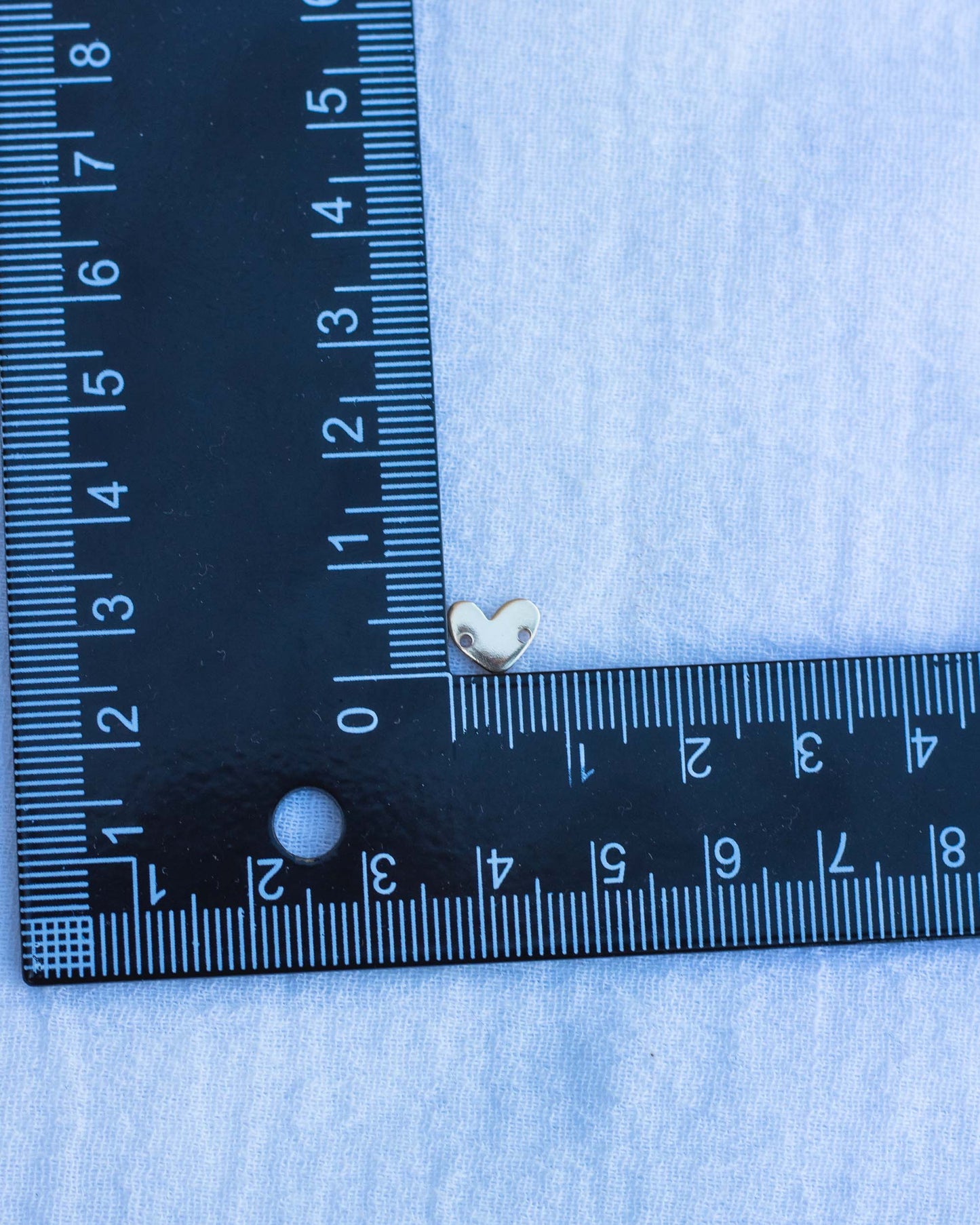 8x9mm Heart Blank with Two Middle Holes, B32