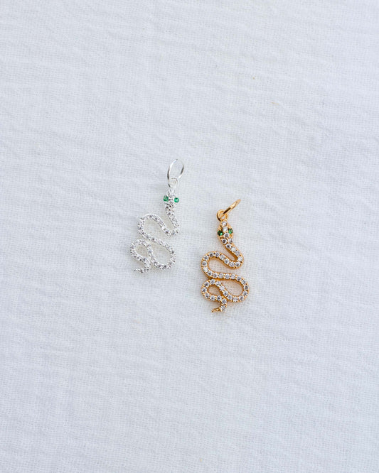 Emerald Eye Snake Charm, CH89