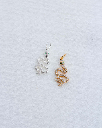 Emerald Eye Snake Charm, CH89