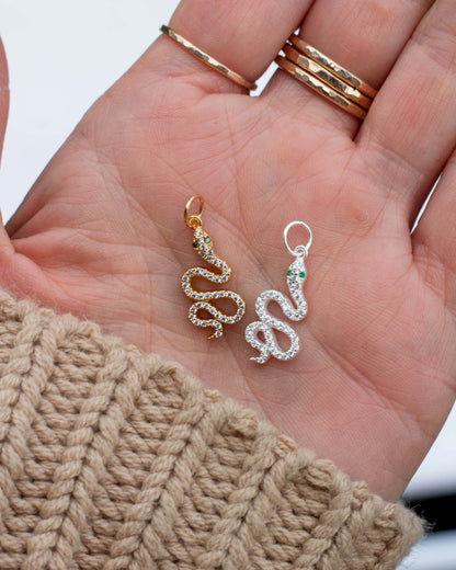 Emerald Eye Snake Charm, CH89