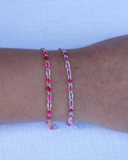Pink Multi Color Enamel Chain, GP112