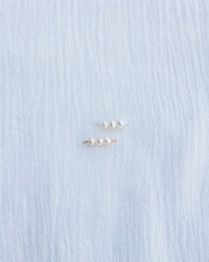 Pearl Connector with 3 Freshwater Pearls, CN120