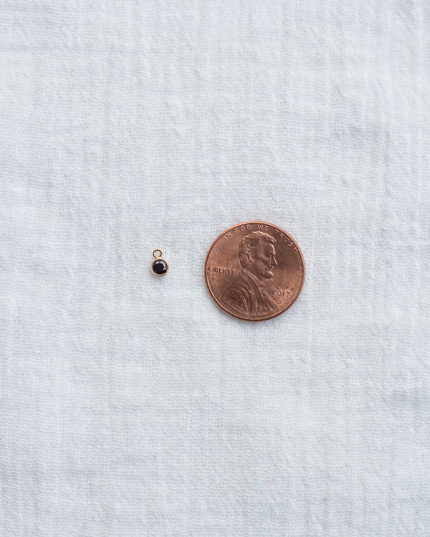 3mm Black CZ Charm, CH92