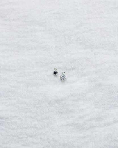 3mm Black CZ Charm, CH92