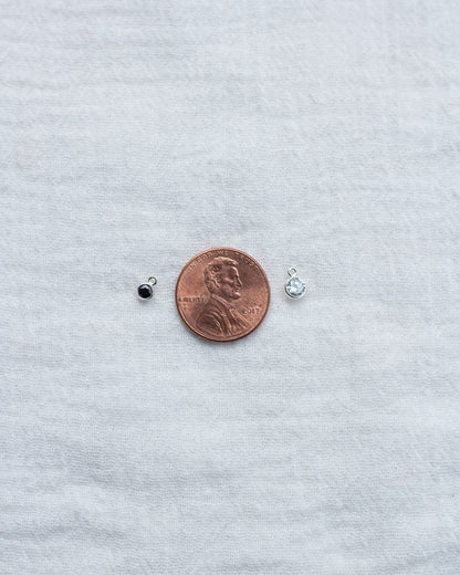 3mm Black CZ Charm, CH92