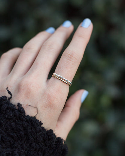 Double Beaded Band Ring, R33