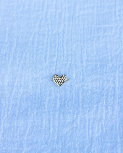 Light Pink CZ Pave Heart Connector, CN128