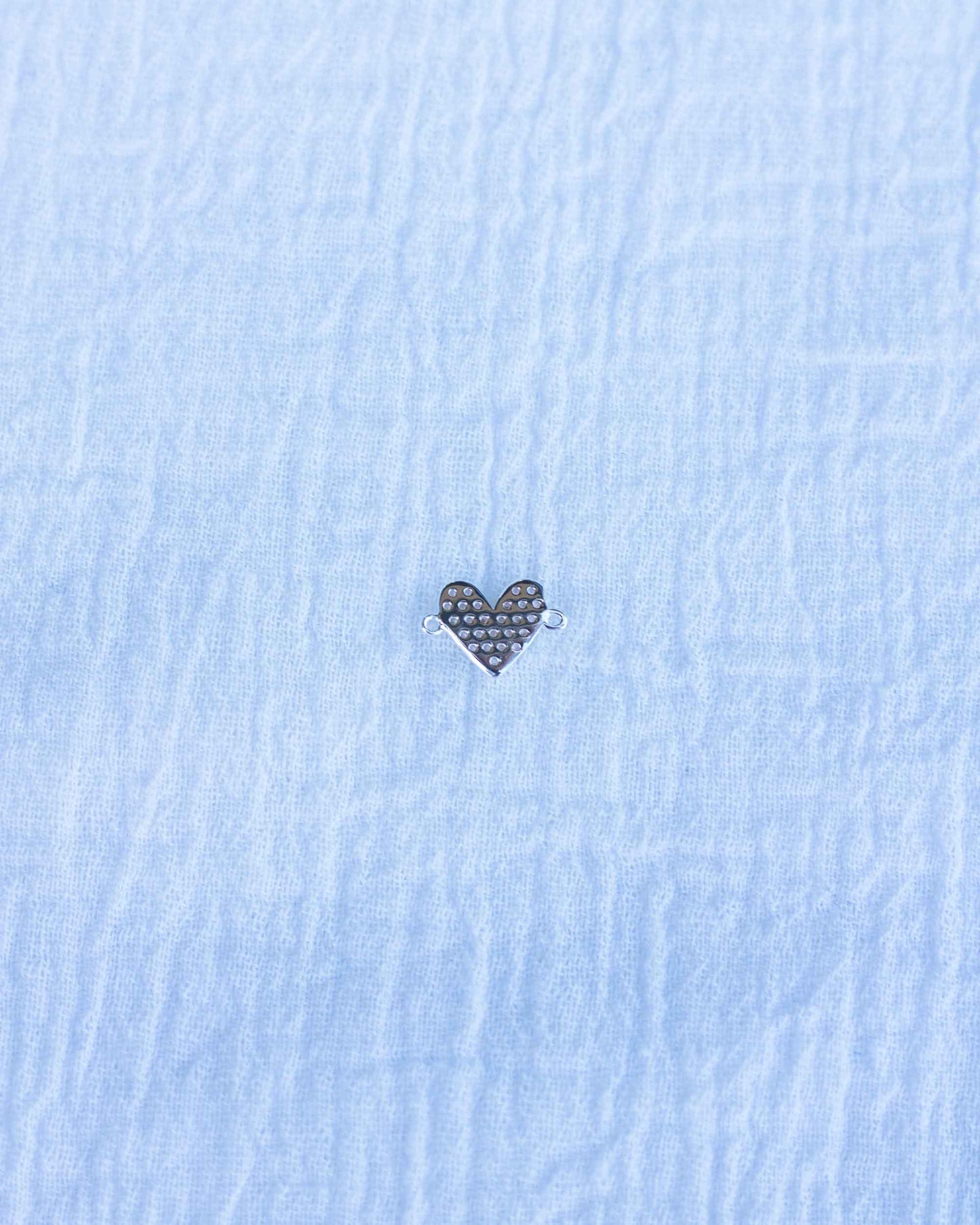 Light Pink CZ Pave Heart Connector, CN128