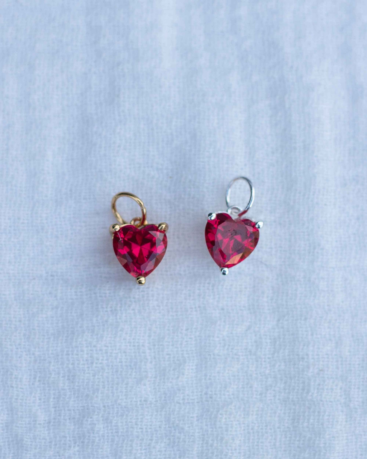 Red Gem Heart Charm, CH96